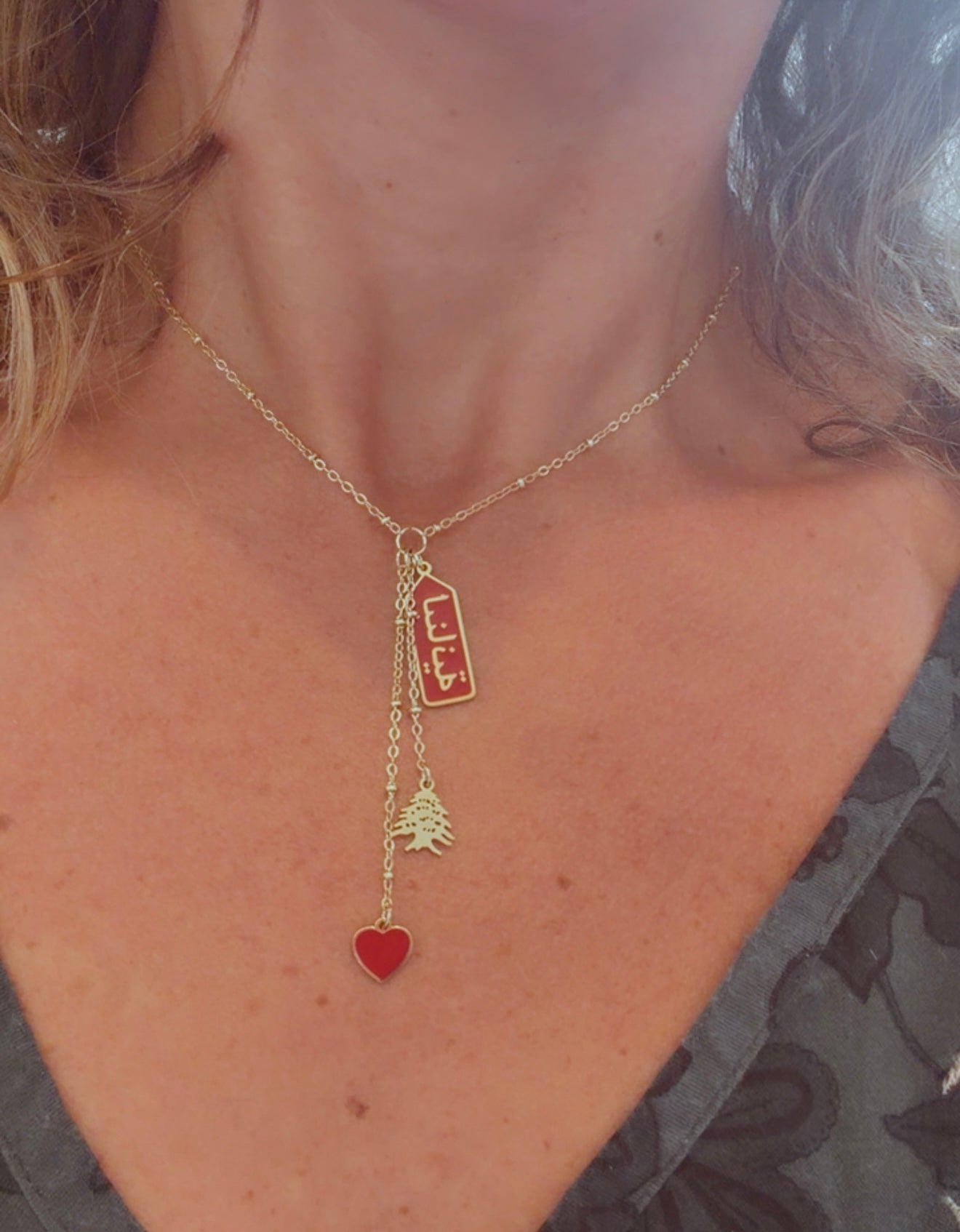 Dropping Necklace Red